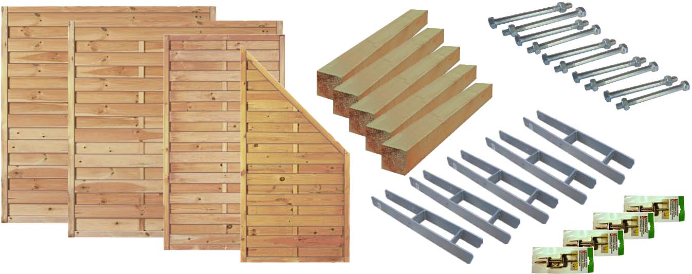 MANHATTAN 1 Zaunset MANHATTAN 1, 4x Maxi-Massiv aus Kiefer|Fichte Farbe kdi