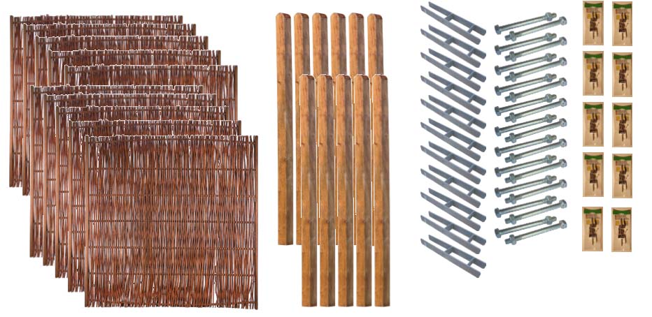 FONATNA 8 Zaunset FONATNA 8, 10x Fuego 180/180 aus Weide Farbe natur