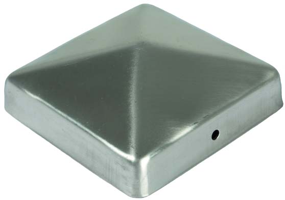 Pfostenabdeckung aus Metall 7 x 7 cm  Pfostenabdeckung aus Metall 7 x 7 cm aus Edelstahl Farbe siber