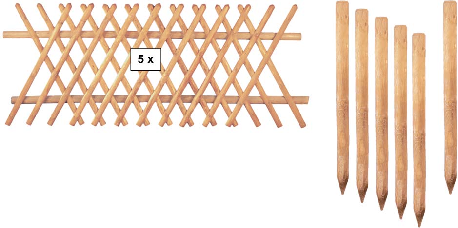 Zaunset JEFFERSON 3, 5 x Jägerzaun 250/80 aus Kiefer|Fichte Farbe braun