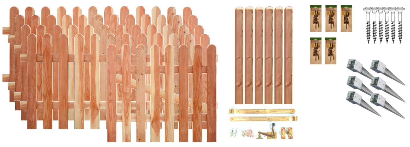 AUSTIN 1 Zaunset AUSTIN 1, 4x Anholt Lärche 180/80 aus Lärche Farbe natur