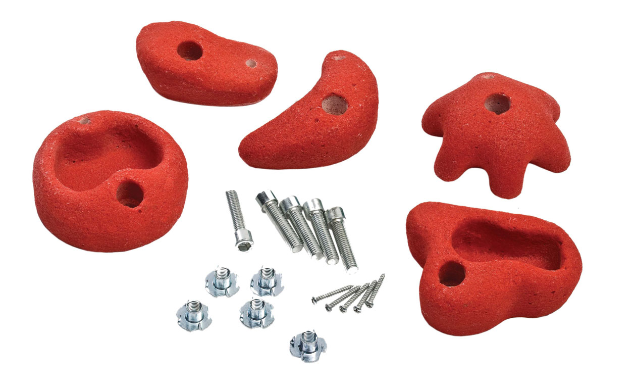 Klettersteine rot, 5 Steine/ Set Klettersteine rot, 5 Steine/ Set aus Kunstharz Farbe rot