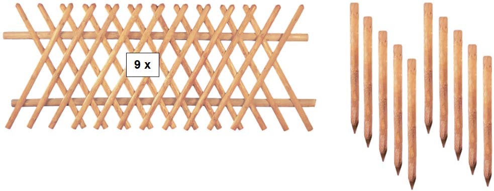 JEFFERSON 7 Zaunset JEFFERSON 7, 9 x Jägerzaun 250/80 aus Kiefer|Fichte Farbe braun