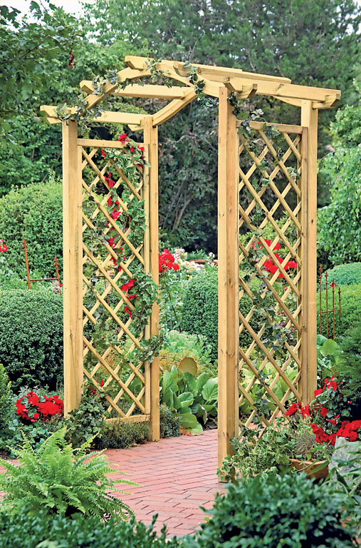 Krone-Pergola-Entrée Krone-Pergola-Entrée aus Kiefer/Fichte Farbe grün