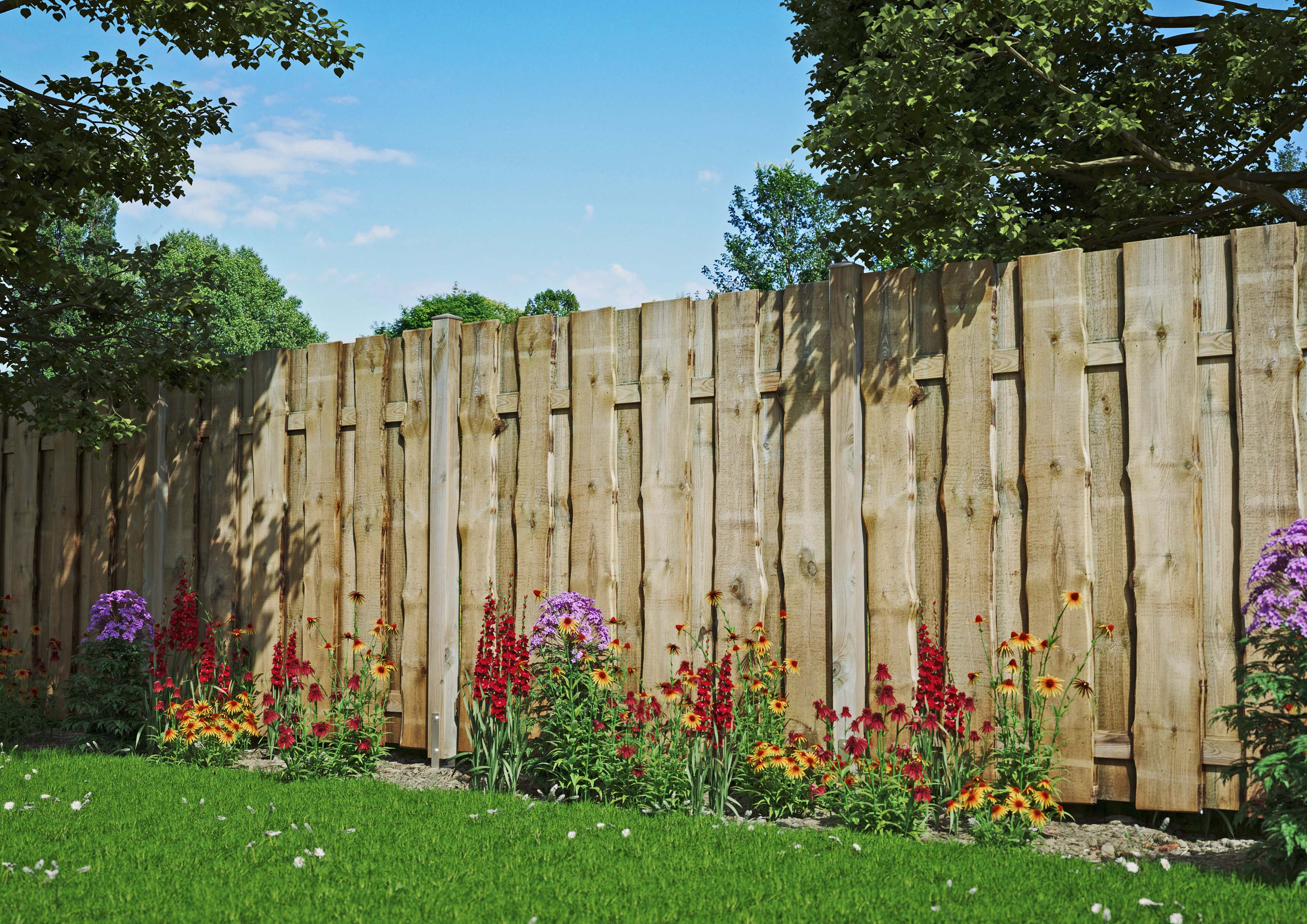 Ambiente mit Pfosten kdi-grün sägerau