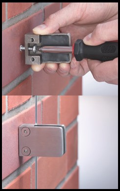VETRO Wandbefestigungs-3er-Set VETRO Wandbefestigungs-3er-Set aus Edelstahl V4A Farbe silber