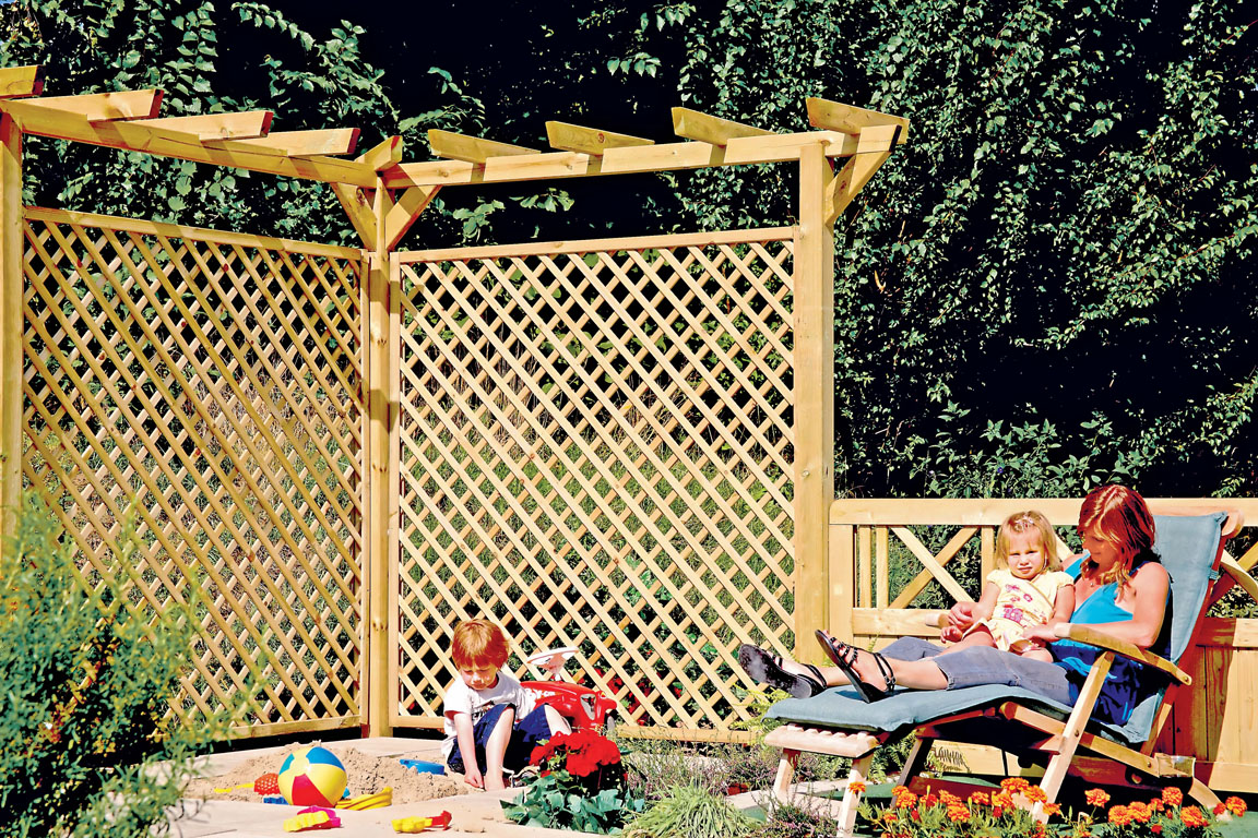 Pergola Verlängerung Pergola Verlängerung aus Kiefer/Fichte Farbe grün