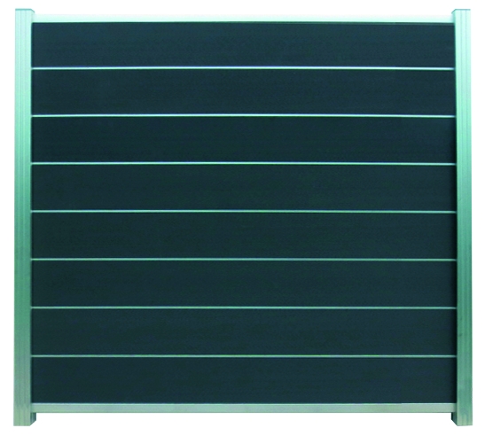 GOTLAND-Serie WPC-Steckzaunsystem GOTLAND-Serie WPC-Steckzaunsystem aus WPC Farbe schiefergrau /silber