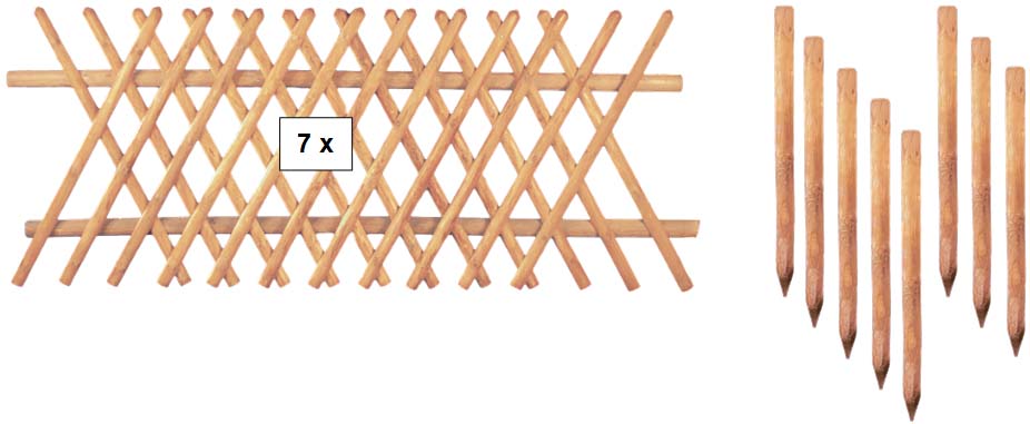 JEFFERSON 5 Zaunset JEFFERSON 5, 7 x Jägerzaun 250/80 aus Kiefer|Fichte Farbe braun