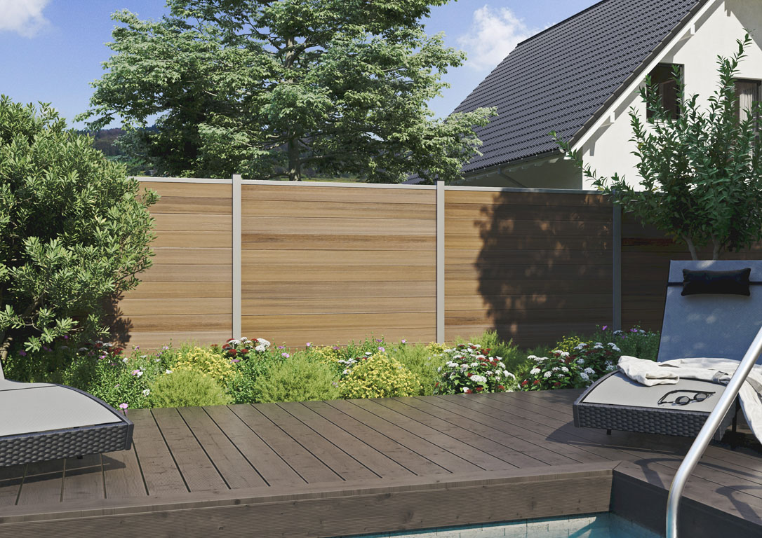 Ambiente mit ELSKOP-Serie WPC-Steckzaunsystem