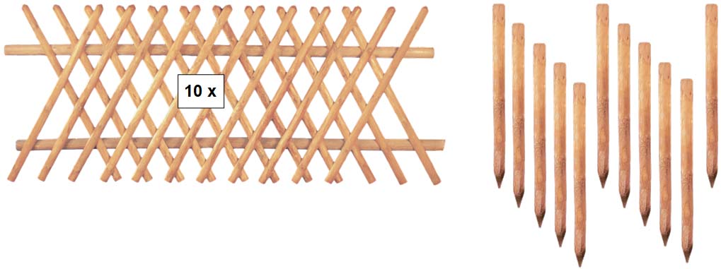 JEFFERSON 8 Zaunset JEFFERSON 8, 10 x Jägerzaun 250/80 aus Kiefer|Fichte Farbe braun