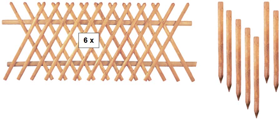 JEFFERSON 4 Zaunset JEFFERSON 4, 6 x Jägerzaun 250/80 aus Kiefer|Fichte Farbe braun